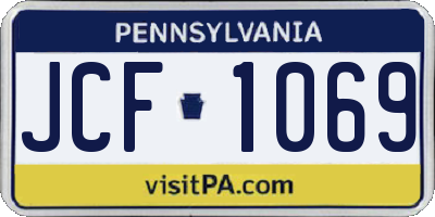 PA license plate JCF1069