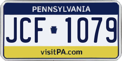 PA license plate JCF1079