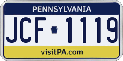 PA license plate JCF1119