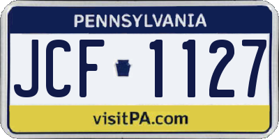 PA license plate JCF1127