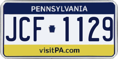 PA license plate JCF1129