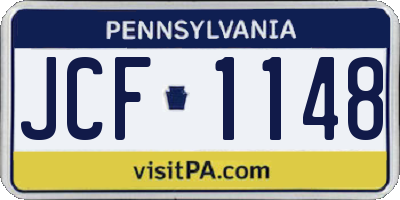 PA license plate JCF1148