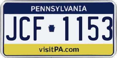 PA license plate JCF1153