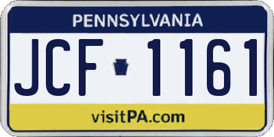 PA license plate JCF1161