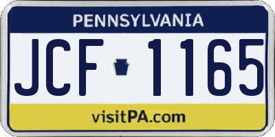 PA license plate JCF1165