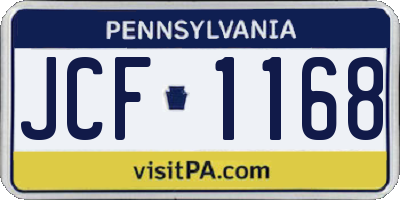 PA license plate JCF1168