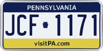 PA license plate JCF1171