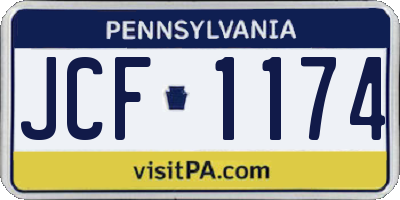PA license plate JCF1174