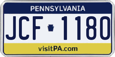 PA license plate JCF1180