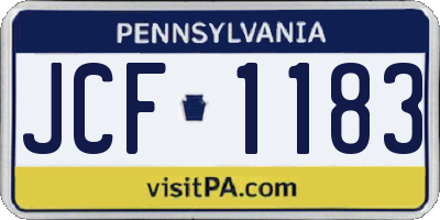 PA license plate JCF1183