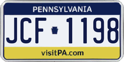 PA license plate JCF1198