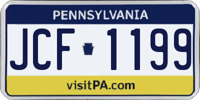 PA license plate JCF1199