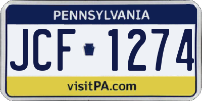 PA license plate JCF1274