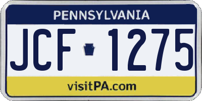 PA license plate JCF1275