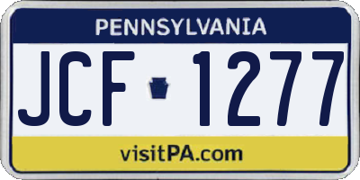 PA license plate JCF1277