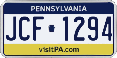 PA license plate JCF1294