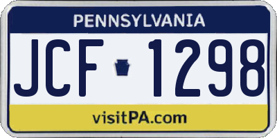 PA license plate JCF1298