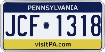 PA license plate JCF1318