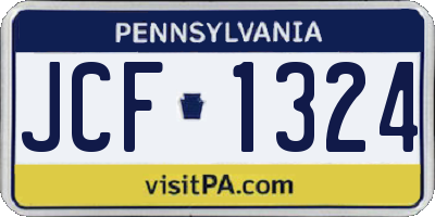 PA license plate JCF1324