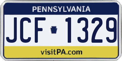 PA license plate JCF1329