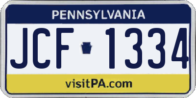 PA license plate JCF1334