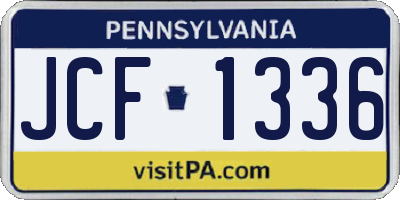 PA license plate JCF1336