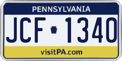 PA license plate JCF1340