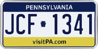 PA license plate JCF1341