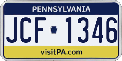 PA license plate JCF1346