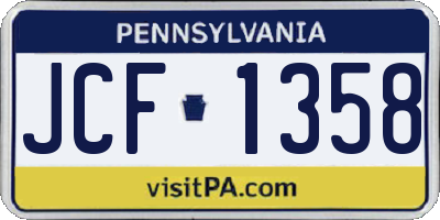 PA license plate JCF1358