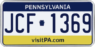 PA license plate JCF1369