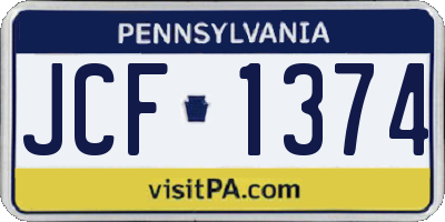 PA license plate JCF1374