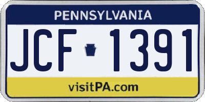 PA license plate JCF1391