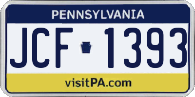 PA license plate JCF1393