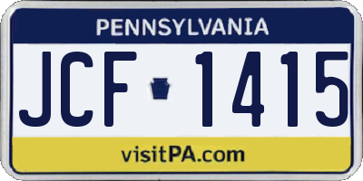 PA license plate JCF1415