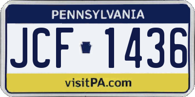 PA license plate JCF1436