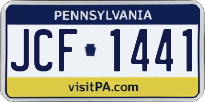 PA license plate JCF1441