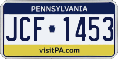 PA license plate JCF1453