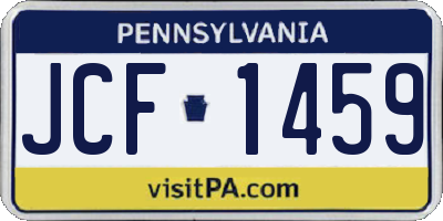 PA license plate JCF1459