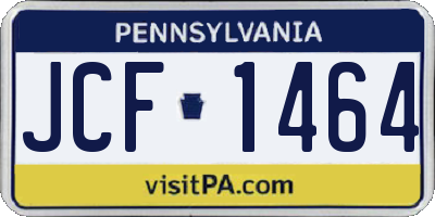 PA license plate JCF1464