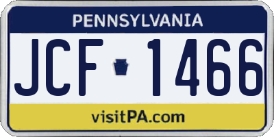 PA license plate JCF1466
