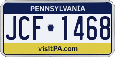 PA license plate JCF1468