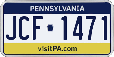 PA license plate JCF1471