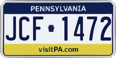 PA license plate JCF1472