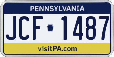 PA license plate JCF1487