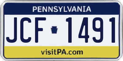 PA license plate JCF1491
