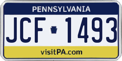 PA license plate JCF1493
