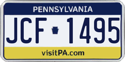 PA license plate JCF1495