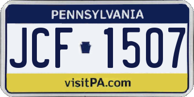 PA license plate JCF1507