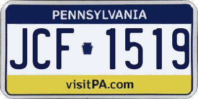 PA license plate JCF1519